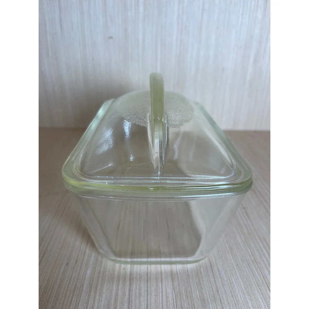Vintage Westinghouse Clear Glass Refrigerator Dish with Lid Rectangular Storage